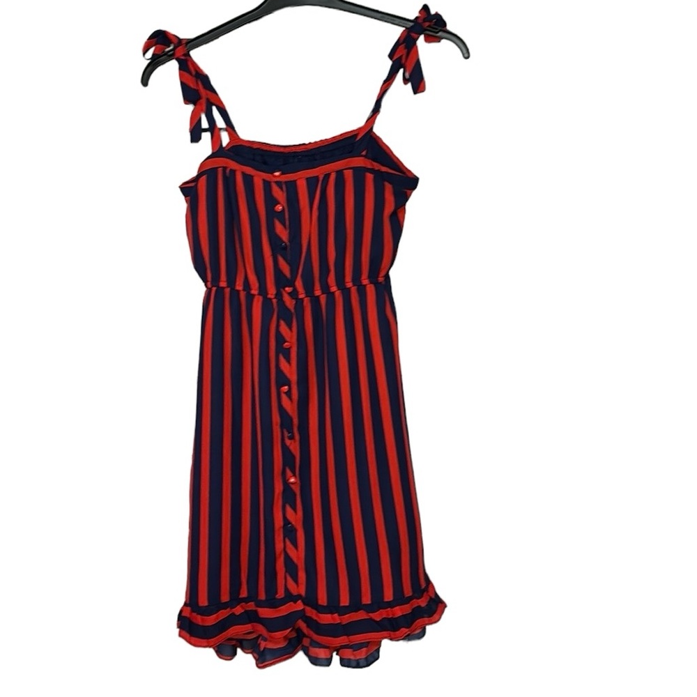 🆕 NWOT Hayden Girls Pretty Striped Dress w/Fun Details Ruffled Hem Sz XL